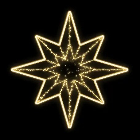 Easy Fix 2D LED star light II, avec tresse, Ø 150 cm, blanc chaud, à suspendre, impression 3D