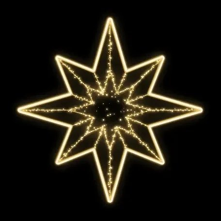 Easy Fix 2D LED star light II, avec tresse, Ø 150 cm, blanc chaud, à suspendre, impression 3D