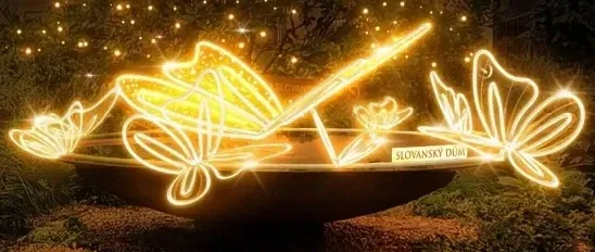 Fontaine lumineuse à LED, 300 x 100 x 300 cm, blanc chaud