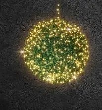 Boule verte 3D, 100 cm d.p.m., blanc chaud, flash