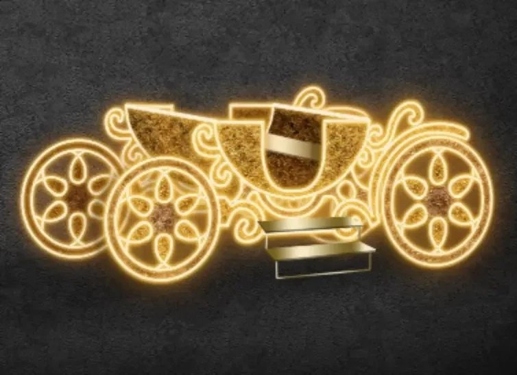 Chariot lumineux Eco Fix 3D LED, 440 × 160 × 210 cm, blanc chaud, sur pied, aluminium