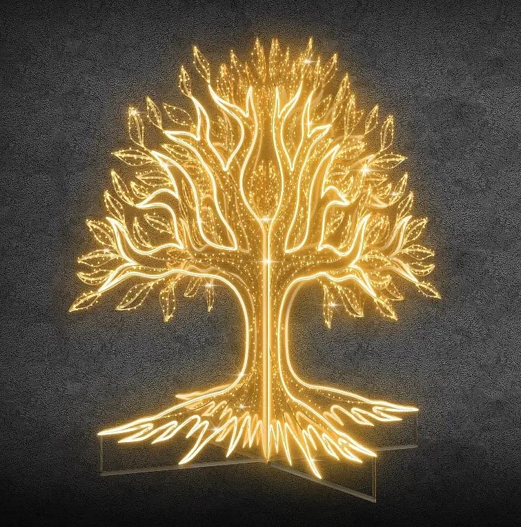 Lampe LED pour arbre, 240 x 245 x 240 cm, blanc chaud
