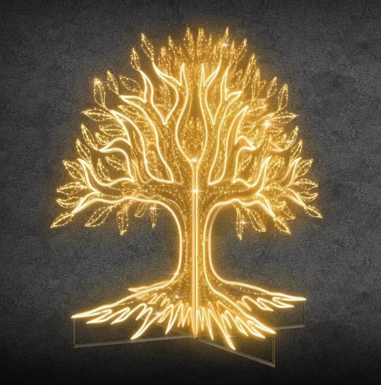 Lampe LED pour arbre, 240 x 245 x 240 cm, blanc chaud