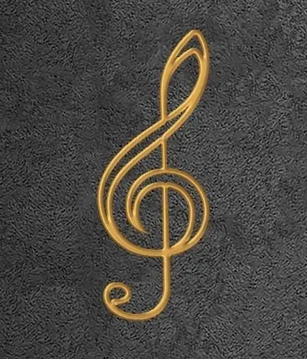 Décoration 2D clé de violon, 30 × 80 cm, impression 3D ECOprint