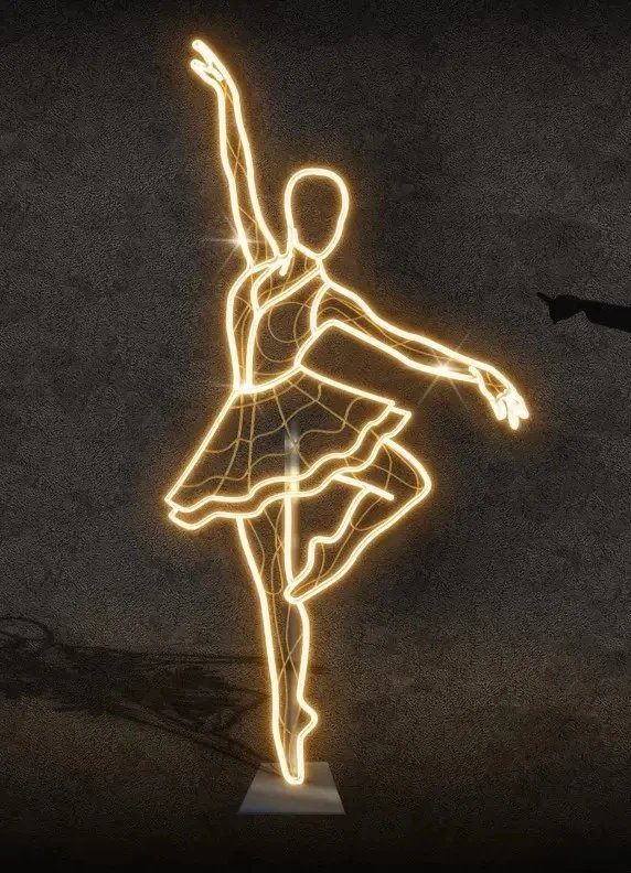 Eco Fix Décor LED 2D, ballerine I., 124 × 247 × 3 cm, blanc chaud, suspension, impression 3D