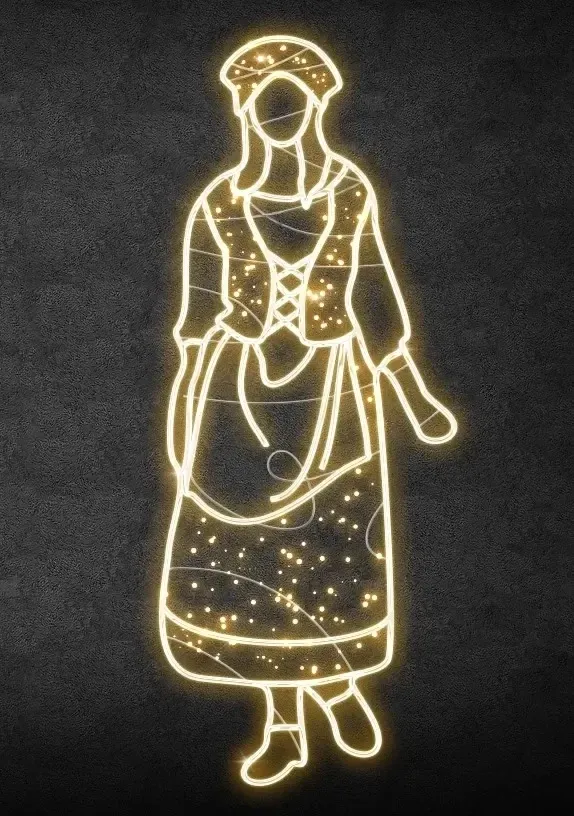 Eco Fix Décor LED 2D, selkie I., 80 × 202 × 4 cm, blanc chaud, suspension, impression 3D
