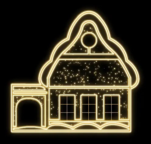 Maison lumineuse Eco Fix 2D LED, 200 × 200 cm, blanc chaud, sur pied, imprimée en 3D, aluminium
