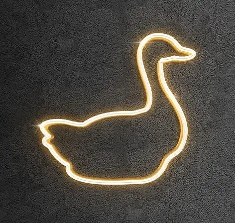 Canard lumineux Eco Fix 2D LED, 115 × 110 cm, blanc chaud, sur pied, aluminium
