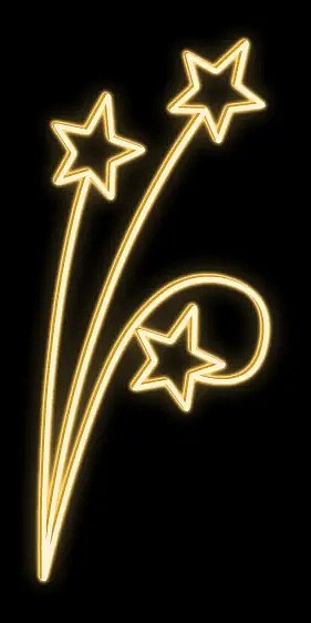 Étoile lumineuse 2D LED, 50 × 120 cm, blanc chaud, sur pied
