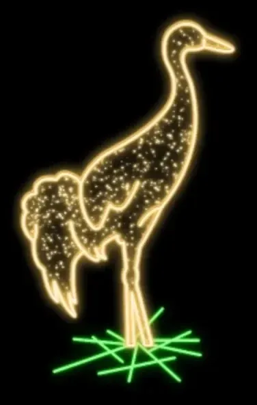 Oiseau lumineux Eco Fix 2D LED, 120 × 202 × 60 cm, imprimé en 3D, aluminium