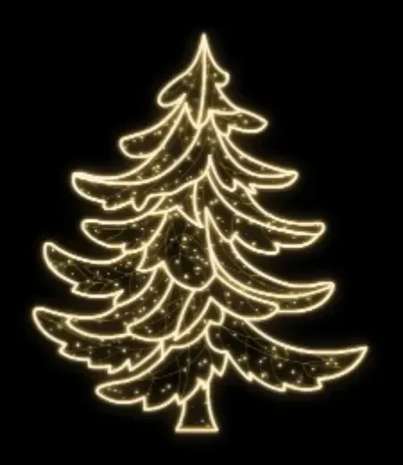 Easy Fix 2D LED tree light, 210 × 170 cm, blanc chaud, sur pied, impression 3D