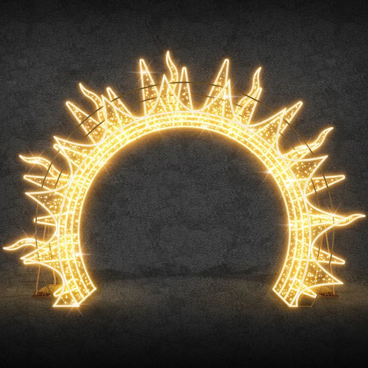 Barrière solaire 3D LED 470 x 270 x 149 cm, blanc chaud, 36 V, 87,9 W, 32 kg, 5 pièces