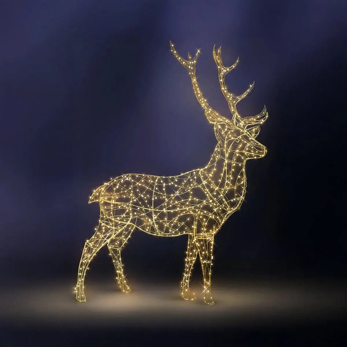 Eco Fix 3D LED cerf lumineux 200 cm, blanc chaud, aluminium