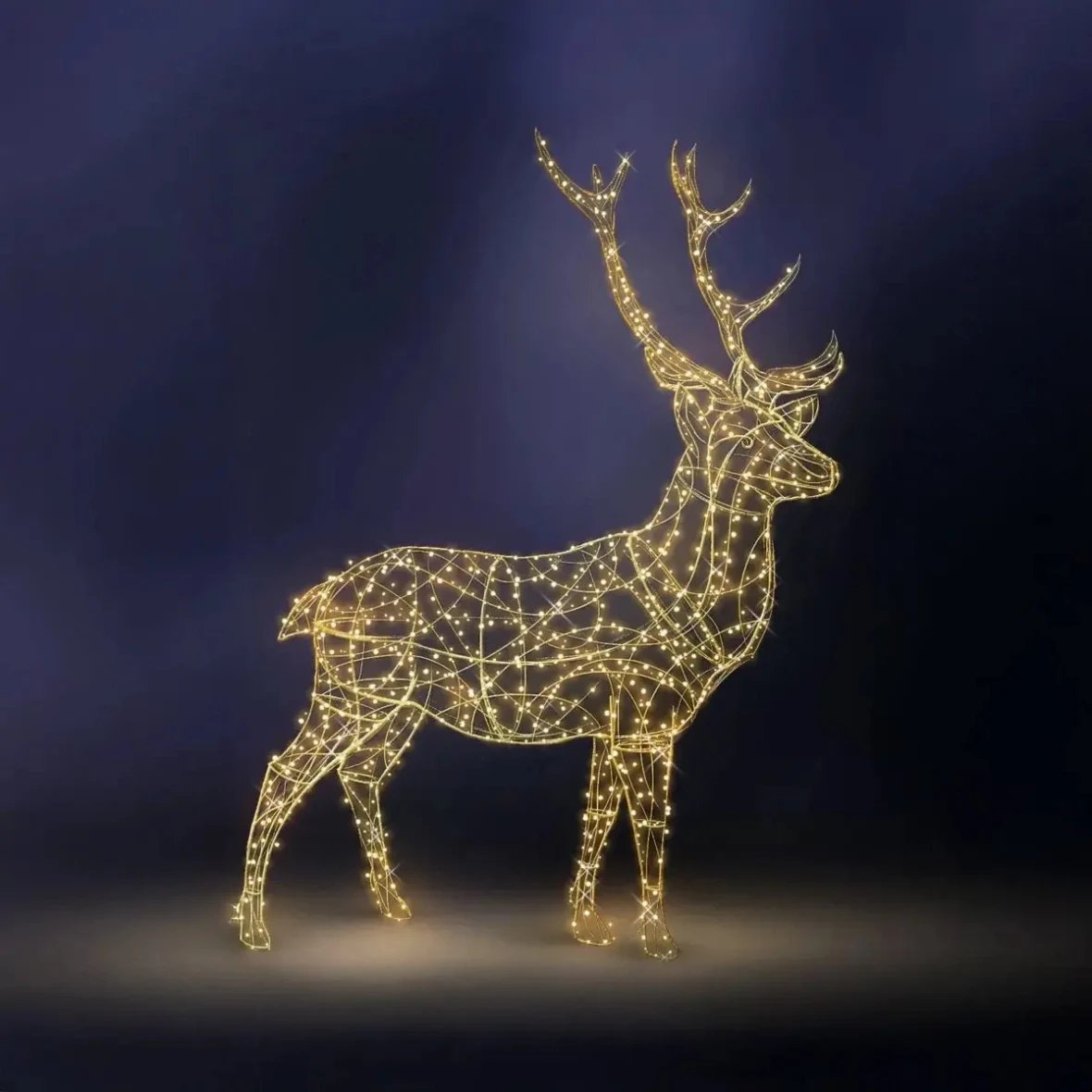 Eco Fix 3D LED cerf lumineux 200 cm, blanc chaud, aluminium