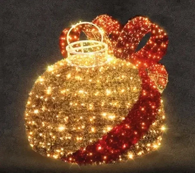 Boule lumineuse LED avec noeud, diamètre de la boule 130 cm, blanc chaud
