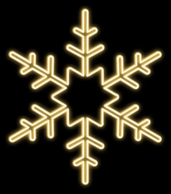 Flocon de neige LED 2D XXV, suspendu, 113 × 100 × 2 cm, blanc chaud, impression 3D
