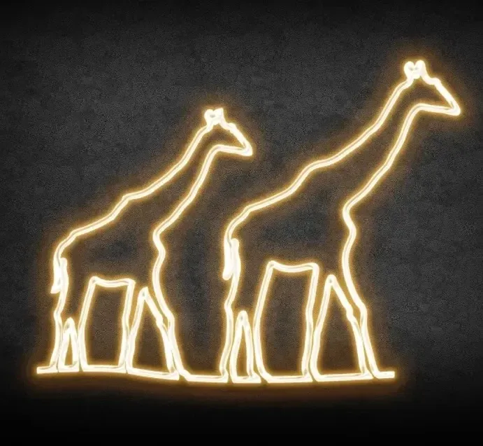 Eco Fix 2D LED Girafe Set, 339 × 300 cm, blanc chaud, debout, imprimé en 3D, aluminium