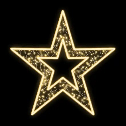 Easy Fix 2D LED star XVII, Ø 200 cm, blanc chaud, suspendu, aluminium