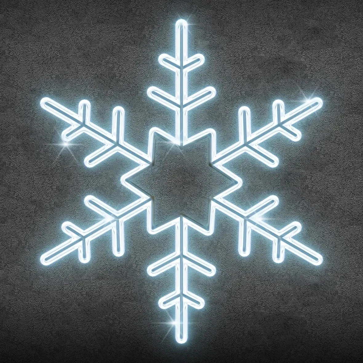 Easy Fix 2D LED étoile flottante Ø 100 cm, blanc glacé, kit d'éclairage public, aluminium