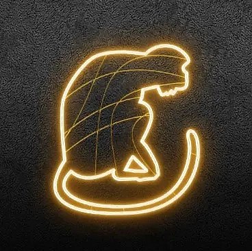 Eco Fix Singe lumineux 2D LED, assis de côté, suspendu, 86 × 73 × 4 cm, blanc chaud, imprimé en 3D, doré