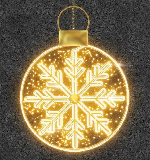 Easy Fix Décoration lumineuse 2D LED I. avec flocon de neige, suspendue, 150 × 204 × 3 cm, blanc chaud, aluminium