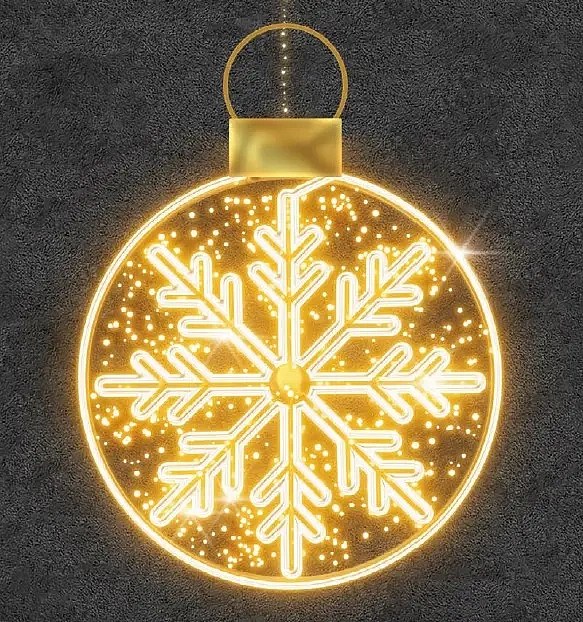 Easy Fix Décoration lumineuse 2D LED I. avec flocon de neige, suspendue, 120 × 162 × 3 cm, blanc chaud, aluminium