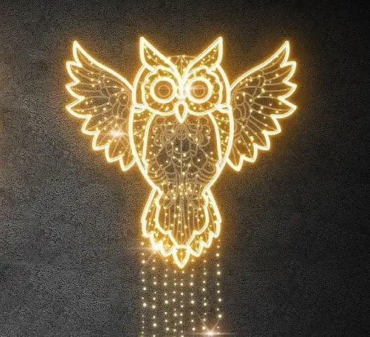 Easy Fix 2D LED hibou, suspension, 150 × 448 × 3 cm, blanc chaud, impression 3D, DZX21185WS1