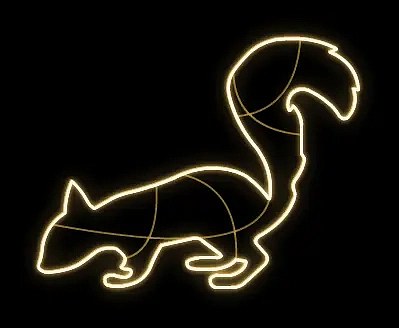 Easy Fix 2D LED lumière écureuil sur pied, 175 × 135 × 60 cm, blanc chaud, sur pied, imprimé en 3D, aluminium