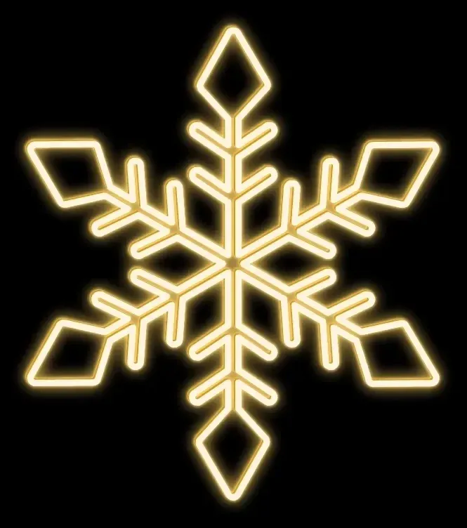 Easy Fix 2D LED flocon de neige XI, doré, 93 × 93 × 3 cm, blanc chaud, suspendu, impression 3D