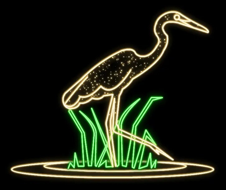 Easy Fix2D Lumière LED héron, suspendue, 132 × 140 × 3 cm, blanc chaud, imprimée en 3D, DZX11102WS2