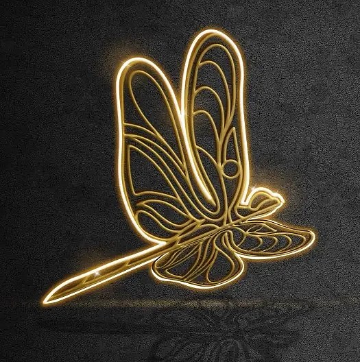 Lampe LED 2D libellule, suspendue, 100 × 104 × 3 cm, blanc chaud