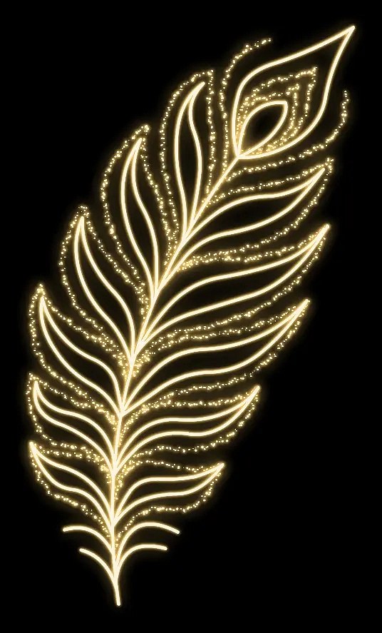 Eco Fix Plume lumineuse 2D LED, 135 × 240 cm, blanc chaud avec cristal, sur pied, aluminium