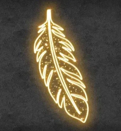 Plume lumineuse 2D LED, 145 × 105 cm, blanc chaud, suspendue, impression 3D