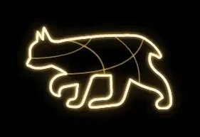 Easy Fix 2D LED lynx chaton, 115 × 65 cm, blanc chaud, sur pied, imprimé en 3D, aluminium