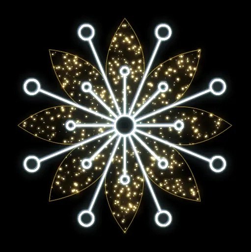 Easy Fix 2D LED flower light, Ø 150 cm, blanc glacé, blanc chaud, suspension, aluminium
