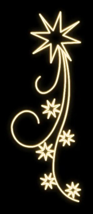 Easy Fix Décor étoilé 2D LED, 65 × 180 cm, blanc chaud, sur pied