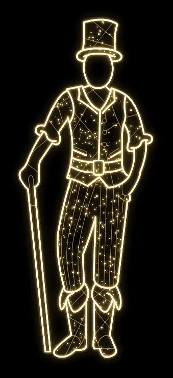 Eco Fix Décor LED 2D, mâle, 85 × 238 × 4,4 cm, blanc chaud, sur pied, impression 3D