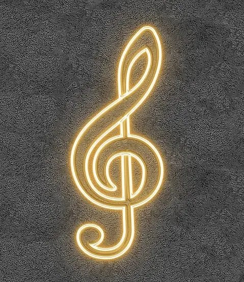 Eco Fix 2D LED lumière violon clé I., 56 × 146 × 3 cm, blanc chaud, suspension, impression 3D