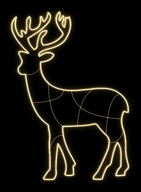 Cerf-volant Easy Fix 2D LED, 105 × 150 × 60 cm, blanc chaud, sur pied, imprimé en 3D, aluminium