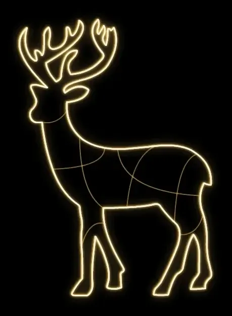 Cerf-volant Easy Fix 2D LED, 105 × 150 × 60 cm, blanc chaud, sur pied, imprimé en 3D, aluminium