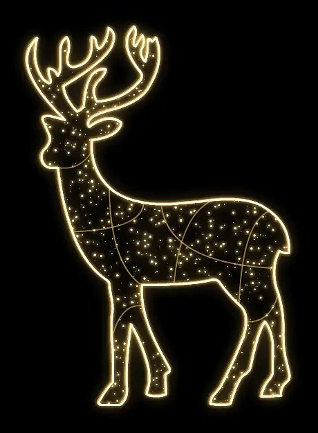 Cerf-volant Easy Fix 2D LED, blanc, 185 × 280 × 60 cm, blanc chaud, sur pied, imprimé en 3D, aluminium