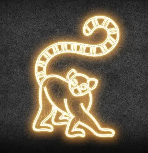 Eco Fix 2D LED light lemur, frontale, suspendue, 110 × 145 × 5 cm, blanc chaud, imprimée en 3D, dorée