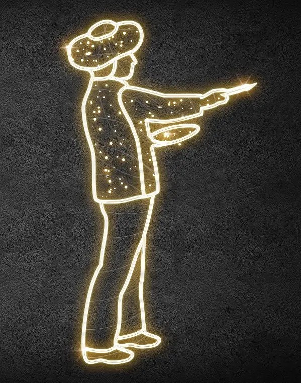 Eco Fix 2D peinture lumineuse à LED, 200 × 190 cm, blanc chaud, sur pied, impression 3D