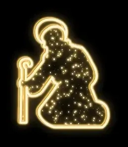 Eco Fix 2D LED motif lumineux Joseph, 85 × 100 cm, blanc chaud, sur pied