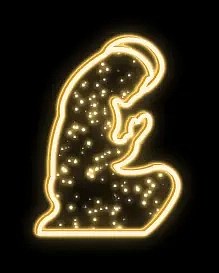 Eco Fix 2D LED motif lumineux Marie, 75 × 100 cm, blanc chaud, sur pied