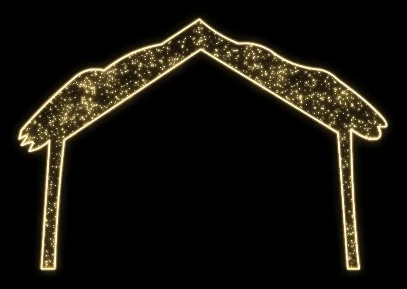 Eco Fix 2D motif lumineux LED stable, 270 × 185 cm, blanc chaud, sur pied, aluminium