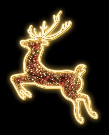 Easy Fix 2D LED cerf lumineux, suspendu, 285 × 375 × 3 cm, blanc chaud, aluminium, tapis rouge