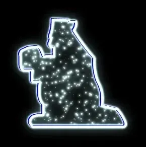 Eco Fix 2D LED light motif, King II, 110 × 120 cm, blanc glacé, sur pied