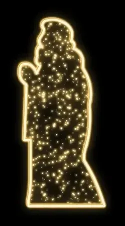 Easy Fix Motif lumineux 2D LED, King III, 80 × 190 × 50 cm, blanc chaud, sur pied
