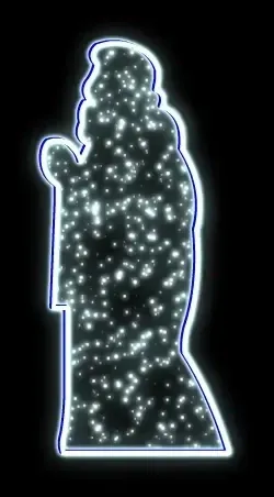 Motif lumineux 2D LED, King III, 85 × 180 cm, blanc glacé, debout